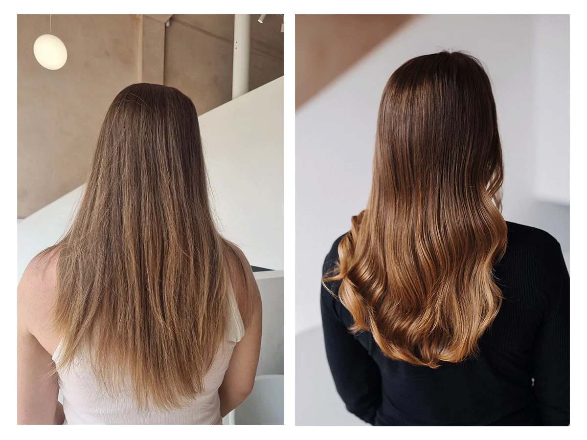 Résultat avant/après en coloration végétale